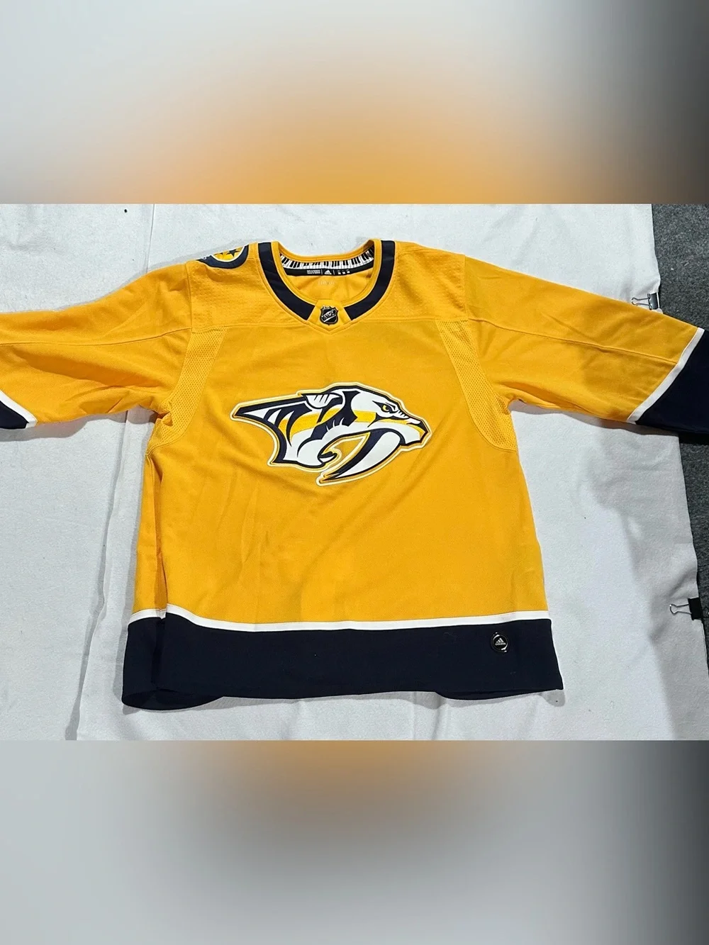 Nashville Predators Adidas Climalite NHL Hockey Jersey Size 56 Blank Gold